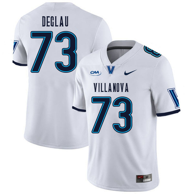 Men #73 Gilbert Deglau Villanova Wildcats College Football Jerseys Stitched Sale-White